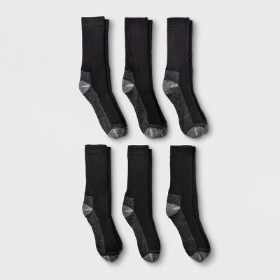 Men's Odor Resistant Quarter Socks 6pk - Goodfellow & Co™ Black 6-12