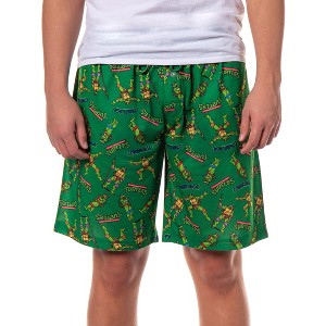 Teenage Mutant Ninja Turtles Lounge Shorts Men's Cowabunga Pajama Bottoms Green - 1 of 4