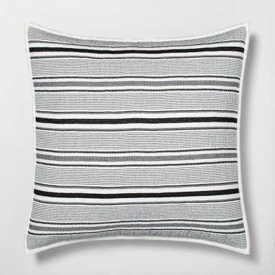 18x18 Center Stripes Tassel Throw Pillow Dark Gray/cream - Hearth & Hand™  With Magnolia : Target