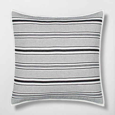 Pillow Sham Textured Stripe Railroad Gray Hearth Hand With