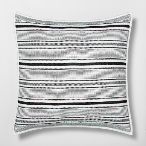 Textured Stripe  Gray Pillow Cover