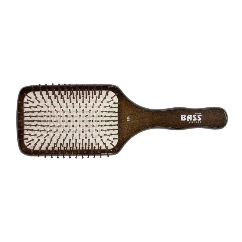 Bass Brushes 3 Series Style & Detangle Hair Brush with Nylon Pin Solid Beech Wood Handle Expresso, 1 of 6