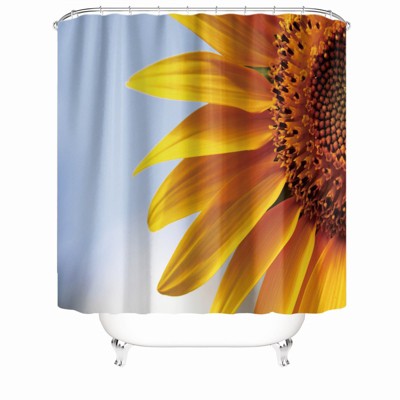 Half Sunflower Shower Curtains for Bathroom Waterproof Fabric Bath Curtain Durable Soft Stylish Bathroom Decor 72x72 Inch