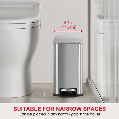 1.3 Gallon Stainless Steel Soft-Close Trash Can Set