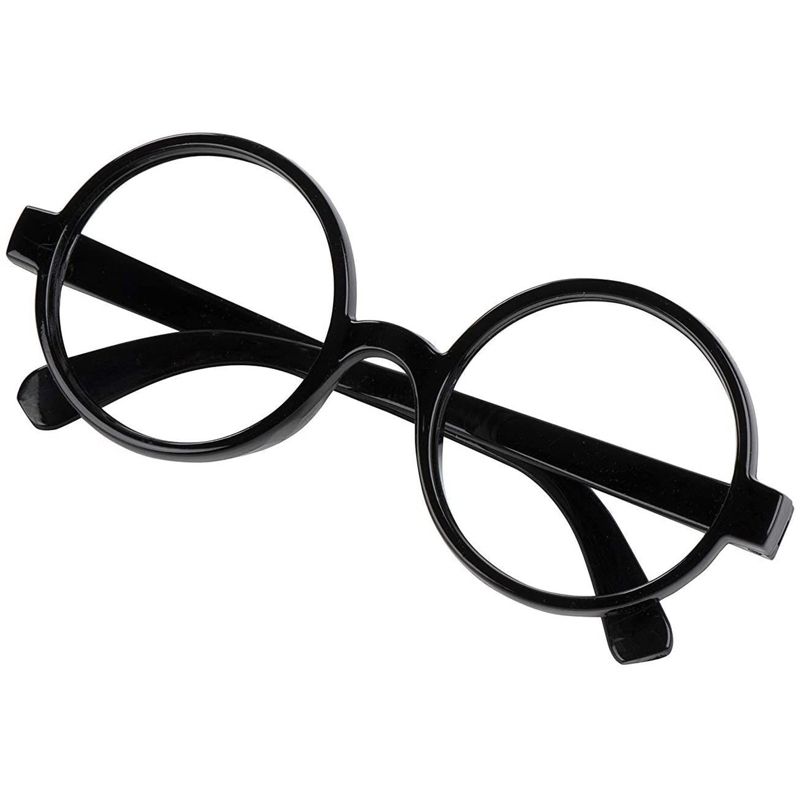 Blue Panda 4-Pack Wizard Black Round Glasses with Striped Ties for Halloween & Cosplay, 4 of 6