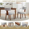 MAYEERTY Set of 2 Linen Dining Chairs, Curved Backrest Solid Wooden Legs, Dining Room Living Room, Beige - 4 of 4