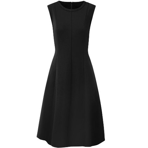 Женские платья INSPIRE CHIC Women's Sleeveless A Line Crew Neck Business Work Flare Dresses Medium Black