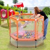 DSVIMOY 55" Toddlers Trampoline with Safety Enclosure Net and Balls, Indoor Outdoor Mini Trampoline for Kids, Blue, 55"*55"*43" - 2 of 4