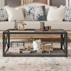 Lyngins 3-Tier Side Table with Drawer – Tempered Glass Top, Metal X-Frame, End Table for Living Room, Nightstand with Vintage Industrial Charm - 2 of 4