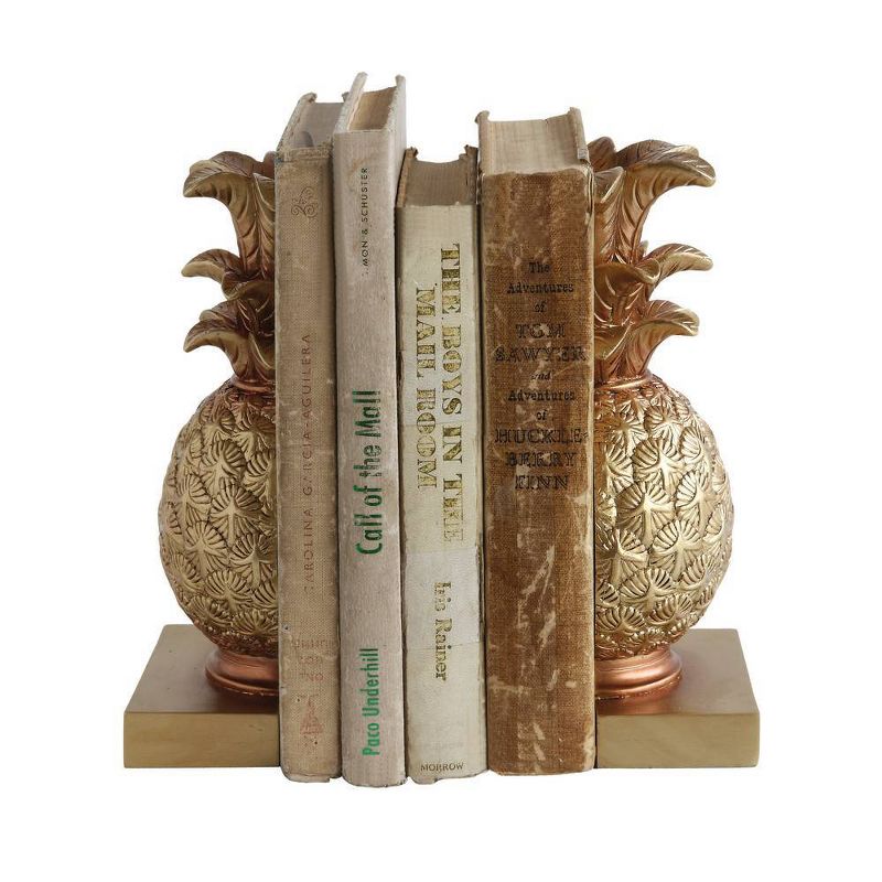 2pc Pineapple Bookend Set Bronze - Storied Home, 3 of 17