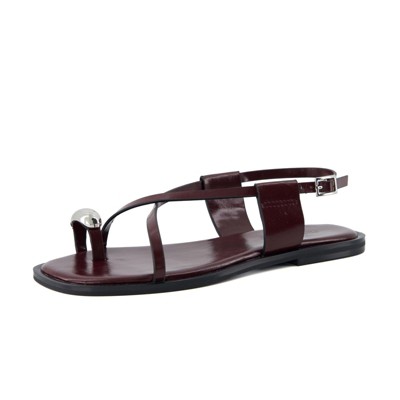 CUSHIONAIRE Corfu Flat Sandals for Women – Strappy Design with Toe Loop and Adjustable Ankle Strap – Lightweight Summer Dress Sandal