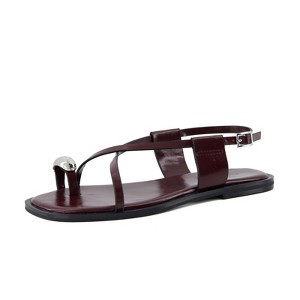 CUSHIONAIRE Corfu Flat Sandals for Women – Strappy Design with Toe Loop and Adjustable Ankle Strap – Lightweight Summer Dress Sandal - 1 of 4