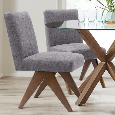 Morgan Upholstered Dining Chairs with Solid Wood Legs (Set of 2) -The Pop Home