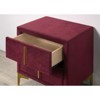 BDELITE Coated Nightstand Fully Upholstered Flannelette-22.25*14.37*24.25 Inch, Red&Gold - 3 of 4