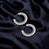 Slickblue Women's Earrings, Boho Sunflower Floral Metallic Hoop Style, Earring Post Closure, Silver, 1.5" - 2 of 3