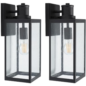 Agni 6.5" Outdoor Wall Sconce (Set of 2) - PLT7014 - Black - Safavieh - 1 of 4