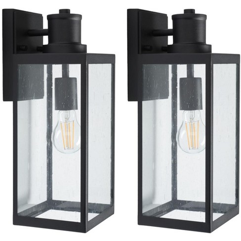 Agni Outdoor Wall Sconce Lights (Set of 2) - Black - Safavieh. - image 1 of 4