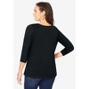 Jessica London Women's Plus Size Stretch Cotton Scoop Neck Tee - 3 of 4