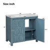 ChicFurnit 24/30/36 Inch Bathroom Vanity with Sink Retro Bathroom Storage Cabinet with Soft Close Door Ceramic Sink for Bathroom, 18.3"*24"*33.8" - 3 of 4