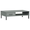 vidaXL Coffee Table with Metal Legs Gray Solid Wood Pine OSLO - image 2 of 4