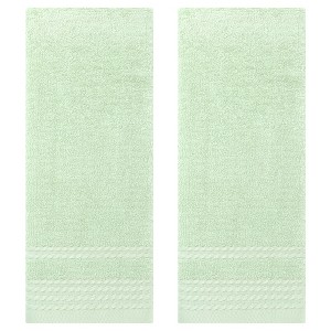 Unique Bargains Striped Pattern Comfort Quick-Drying Hand Towels for Bathroom Camp 2 Packs - 1 of 4