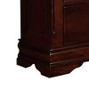Royal Hampton 2 Drawer Wooden Nightstand with Hidden Top Drawer and Metal Handles, Brown - 4 of 4