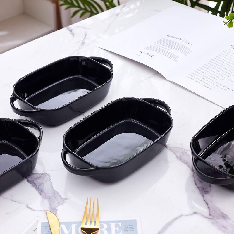 Bruntmor 9'' x 5'' Ceramic Baking Dish - Black - Set of 4, 4 of 7