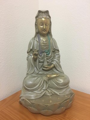 Design Toscano Goddess Guan Yin Seated On A Lotus Statue