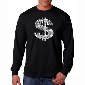 LA Pop Art Men's Word Art Long Sleeve T-shirt - Dollar Sign - 1 of 4