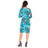 24seven Comfort Apparel Floral Maternity Elbow Sleeve Ruched Knee Length Dress - 3 of 4