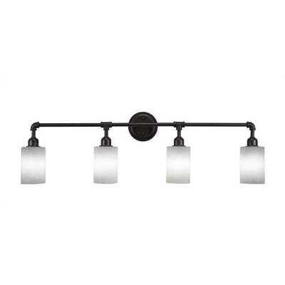 Toltec Lighting Vintage 4 - Light Vanity in  Dark Granite with 4" Clear Bubble Shade