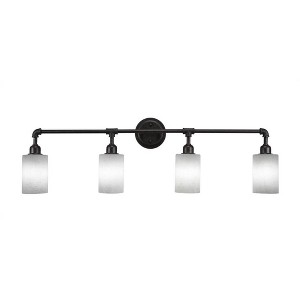 Toltec Lighting Vintage 4 - Light Vanity in  Dark Granite with 4" Clear Bubble Shade - 1 of 1
