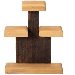 Vintiquewise 3-Tier Wooden Jewelry Display Stand Rustic Organizer for Necklace Bracelet Watch Bangle Ring & Earring with a Sturdy Natural Wood Base - 1 of 4