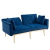 VYNXARIA Velvet Sofa ,Accent sofa,loveseat sofa with metal feet,Navy - 2 of 4