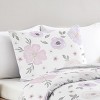 Sweet Jojo Designs Girl Decorative Pillow Cover Sham Watercolor Floral Purple Pink and Grey - 3 of 3