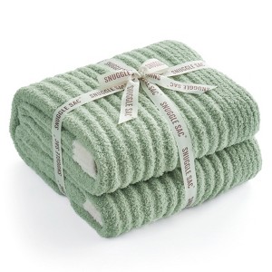 Snuggle Sac Reversible Knit Throw Blanket Soft Ribbed Textured Blanket for All Seasons - 1 of 4