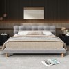 KTMBDW Upholstered Platform Bed Frame with Headboard, Square Stitched Button Tufted, Mattress Foundation with Wooden Slats Support, Grey - 2 of 4