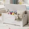 homfan Storage Chest, Wooden Storage Bench with Safety Hinges, Easy Assembly, Large Toy Chest for Entryway, Living Room, Bedroom - 2 of 4