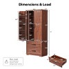 Kitchen Pantry Cabinet with 2 Drawers, Freestanding Storage Cupboard with 8 Door Shelves and 3 Adjustable Shelves for Kitchen, Dining-The Pop Home - 4 of 4