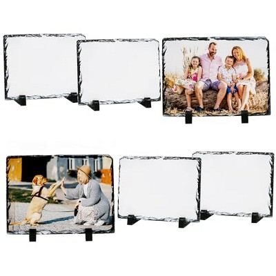 Sunnyglade 6 Pack Sublimation Slate Blanks, Stone Slate Heat Thermal Transfer Picture Frame