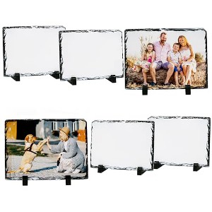 Sunnyglade 6 Pack Sublimation Slate Blanks, Stone Slate Heat Thermal Transfer Picture Frame - 1 of 1