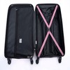 SEVOBAL Luggage 3 Piece ABS Lightweight Luggage Set with Spinner Wheels, TSA Lock, Hard Shell Suitcase for Travel School, Pink, 30.31"*20.08"*11.81" - 4 of 4