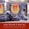 Best Choice Products 60in Pre-Lit Outdoor Christmas Wreath, LED Metal Holiday Décor w/ 206 Lights, Bow - 2 of 4