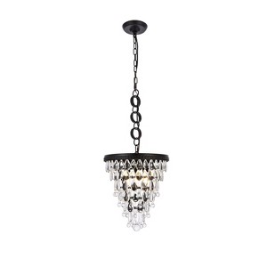 Elegant Lighting Nordic 3 lights black pendant - 1 of 4