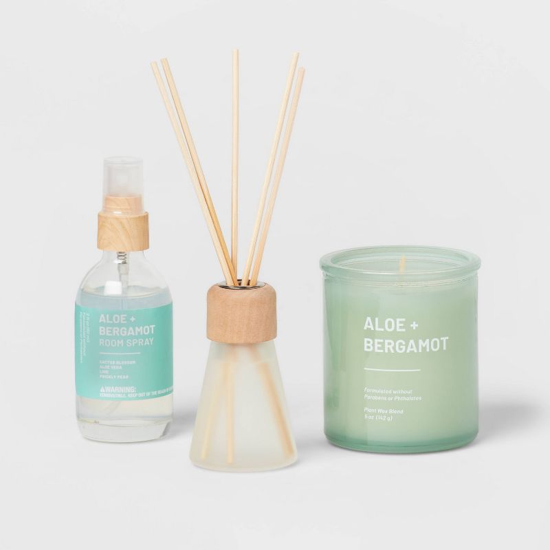 3pk Diffuser Candle Room Spray Gift Set Aloe Bergamot - Project 62&#8482;, 4 of 5
