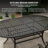 Mondawe 72" W Outdoor Dining Table Cast Aluminum Classic Lattice Elliptical Shape Patio Table with Umbrella Hole - 4 of 4