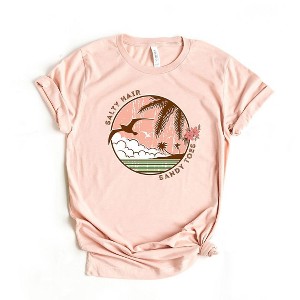 Simply Sage Market Women's Salty Hair Sandy Toes Circle Short Sleeve Graphic Tee - 1 of 3