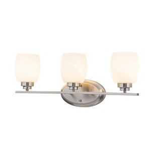 C Cattleya Contemporary Vanity Light with White Opal Glass for Bathroom(2 Colors/4 Sizes） - 1 of 4