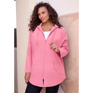 Roaman's Fleece Zip Hoodie Sweatshirt - 1 of 4