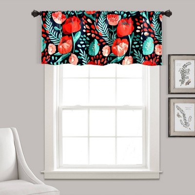 18"x52" Poppy Light Filtering Garden Window Valance - Lush Décor